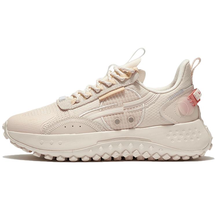 New LiNing CF Moon Shadow Cushioning Anti Slip And Wear Resistant Low Top Casual Shoes Women's Matte Ecru AGLR158-4