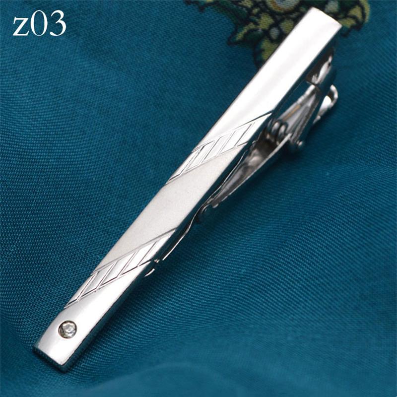 New Metal Silver Color Tie Clip For Men Wedding Necktie Tie Clasp Clip Gentleman Ties Bar Crystal Tie Pin For Men's Accessories