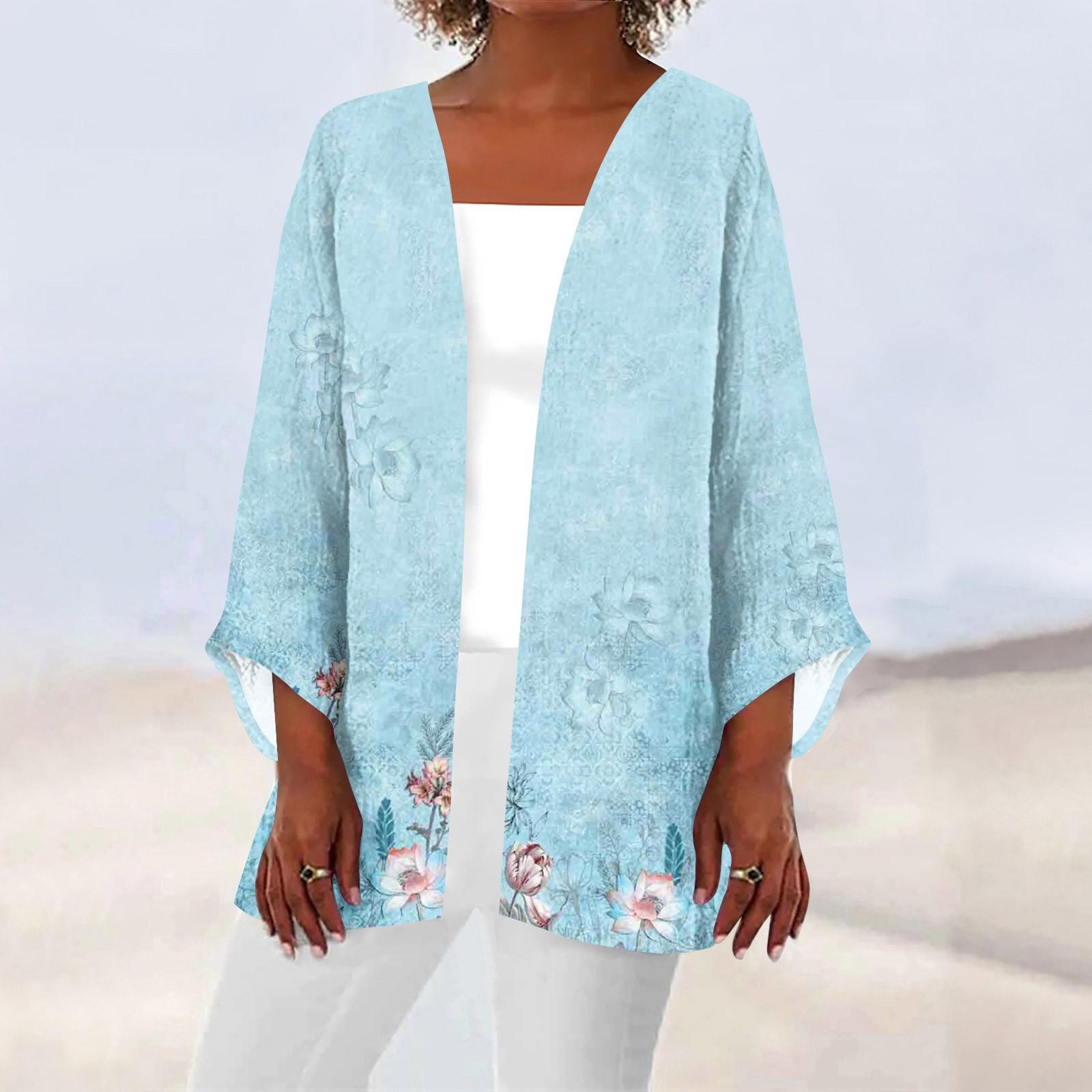 

Жіночий повсякденний модний легкий піджак середньої довжини з принтом у стилі ретро XXXXXL