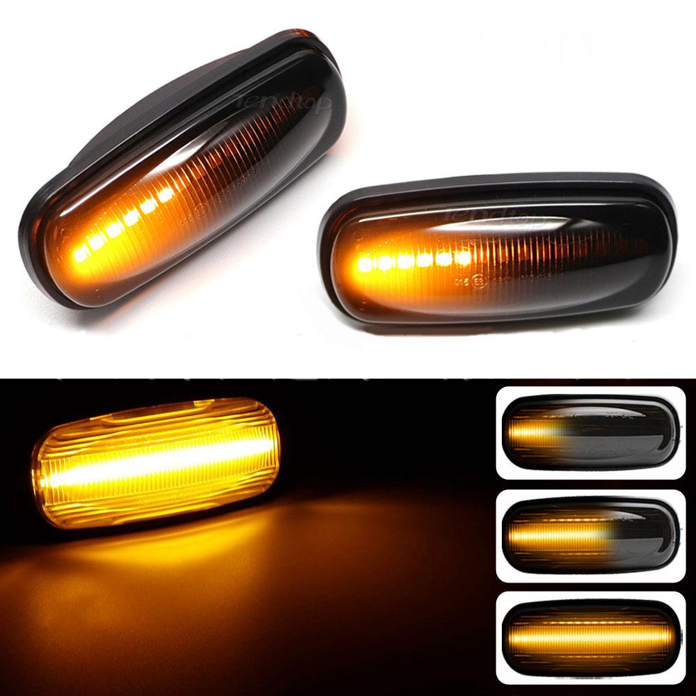2x Smoked Dynamic LED Side Light For Land Rover Defender 07-15 Freelander 02-05