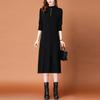 Autumn/Winter Half High Collar Knitted Dress for Women Stylish and Slim Medium To Long Knee Length Sweater Skirt