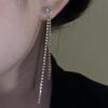 Elegant Silver Needle Zircon Tassel Earrings for Women - Long, Niche Design, High-Class Temperament