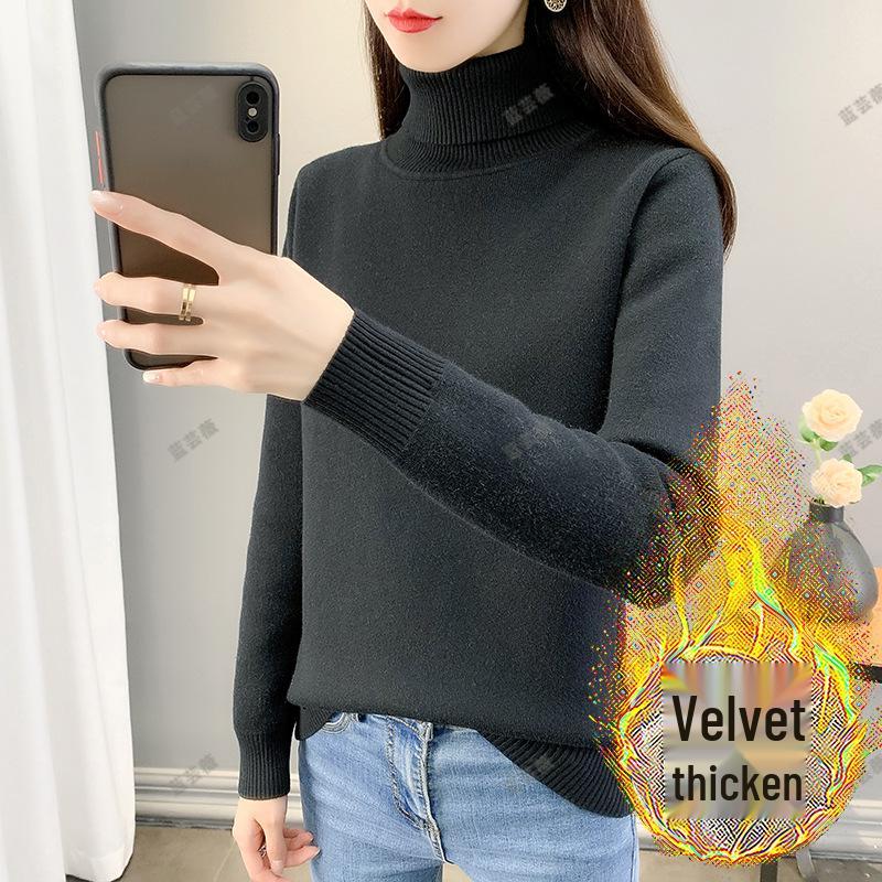 2025 Autumn/Winter Women's Plus Size Knit Fleece Sweater - Slimming, Cozy Inner Layer, Warm and Stylish.