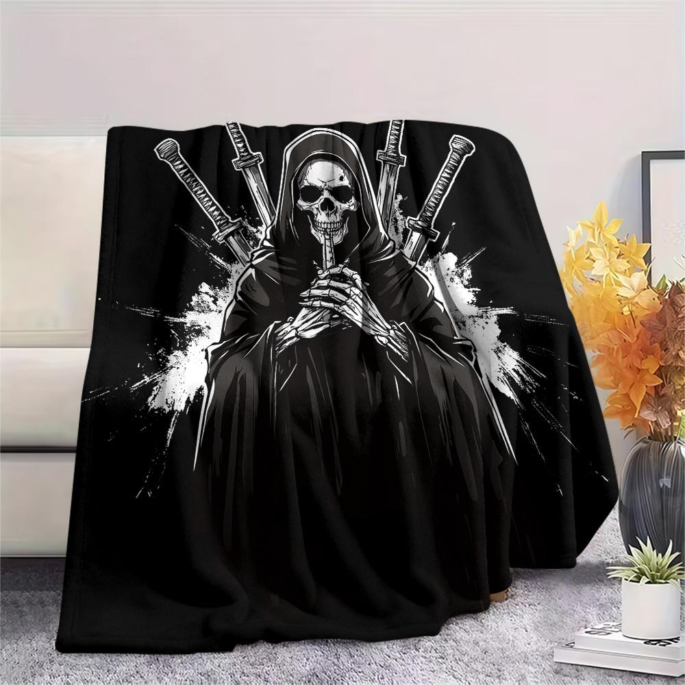Japanese Warriors  Print Flannel Blanket, High quality Comfortable for All Seasons, Home Decor, Warmth and Comfort