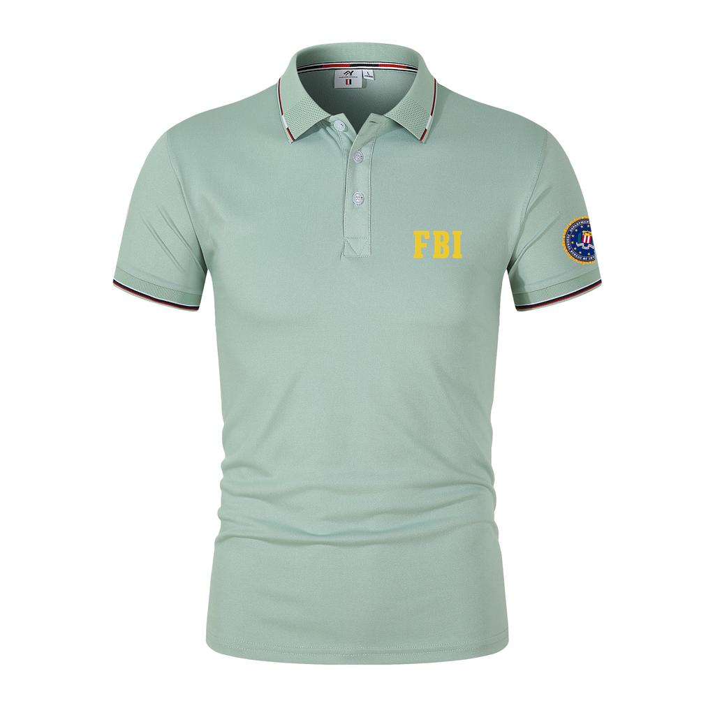 Men's Summer Polo Casual Breathable FBI Polo Shirt
