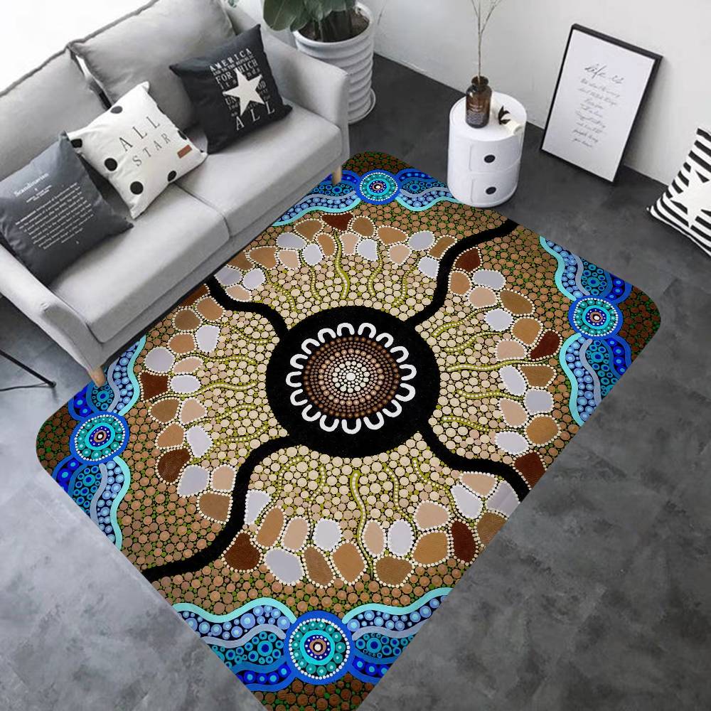Australian Aboriginal Art Door Mat Washable Non-Slip Living Room Sofa Chairs Area Mat Kitchen Doormat Area Rug