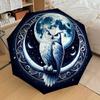 1pc Moonlit Owl Night Artwork Umbrella with Plastic Handle,Suitable for All Seasons Home Travel Outdoor UmbrellaDD646