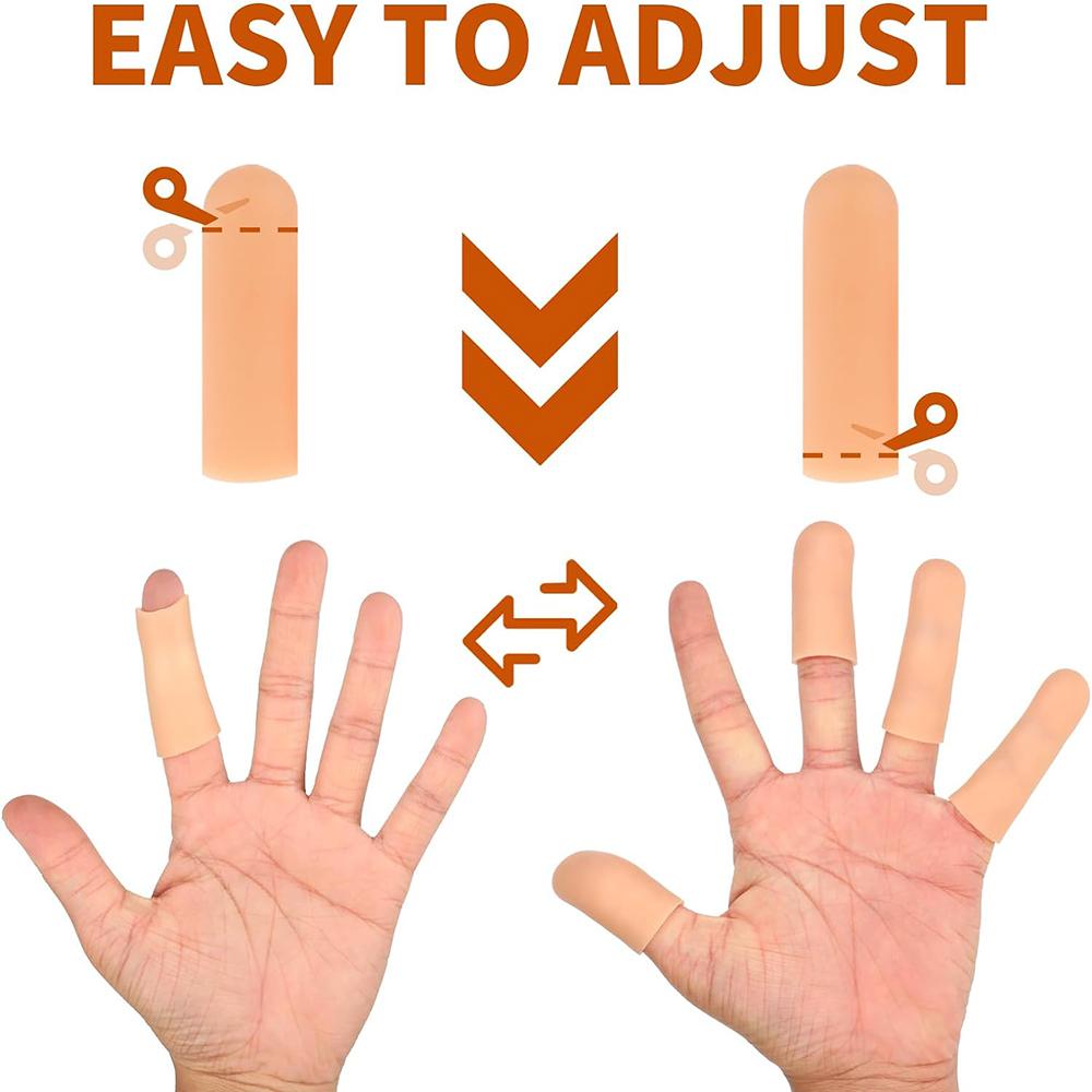 20PCS Finger Cots Silicone Fingertip Protectors for Finger Cracking, Wound