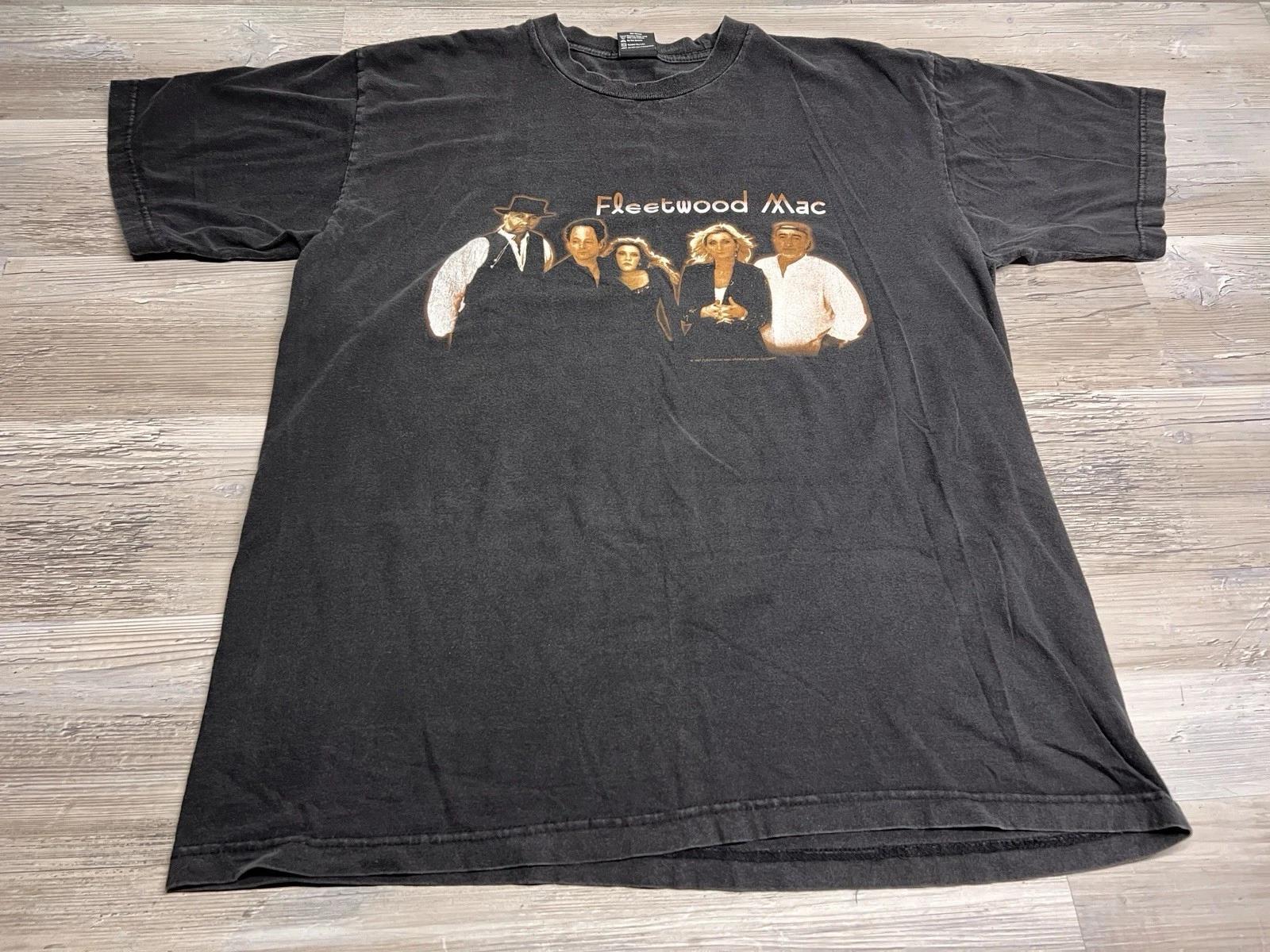 Vintage Fleetwood Mac 1997 Concert Tour T-Shirt Sun Faded Black Double Sided XL S