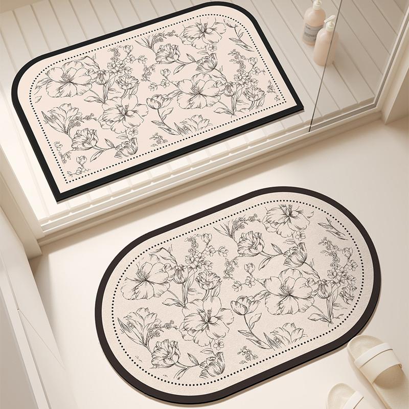 Mud Contemporary Diatom Washroom Floor Mats Bathroom Material Spaces Living