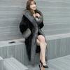 Autumn and Winter Big Fur Collar Imitation Fox Fur Coat Long Imitation Mink Coat Women's High-end Wool Cotton-padded Coat
