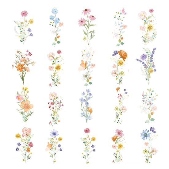 Wildflower Cupcake Toppers Baby Shower Floral Cake Topper Decoration for Baby Shower Birthday Party Supplies