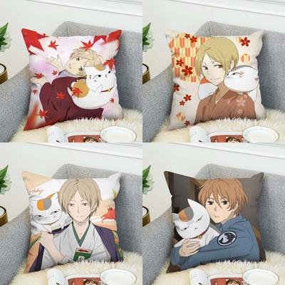 Anime Natsume Yuujinchou Pillow Case For Car Sofa Decorative Home Doublesided Print Plush Square Throw Pillow Cushion Cover