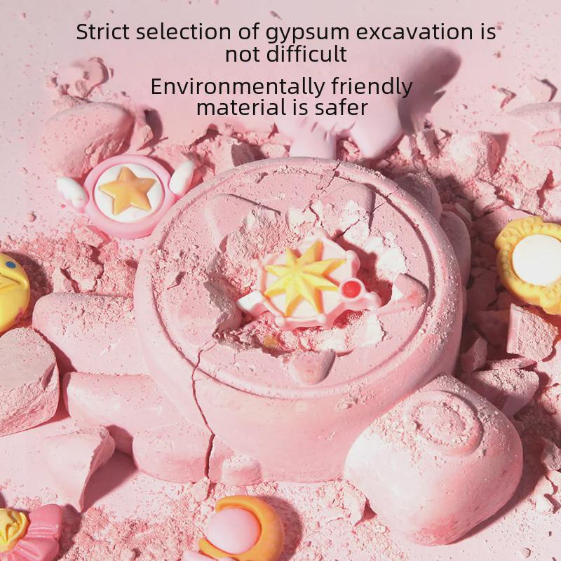 Handgefertigter rosa Feenstab Kinderschatzsuche Spielzeug - Magische archäologische Ausgrabung Blind Box