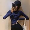 Petite Slim-Fit Waist-Cinching Long-Sleeve T-Shirt for Women - New Early Autumn Style