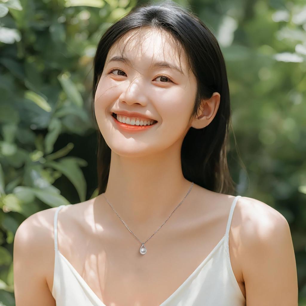 FANCIME Natural Freshwater Pearl Necklace for Single 14K Genuine Pearl Pendant with 14K Silver Natural Perfect Gift for Gift Wrapping Included Women,