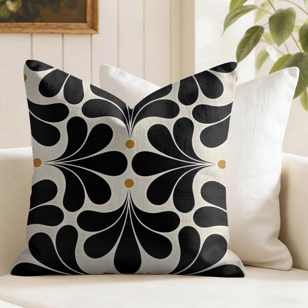 Symmetrical Pattern Cushion Cover Natural Linen Pillow Cover DoubleSided Print Cushion Cover for Sofa Home Decor