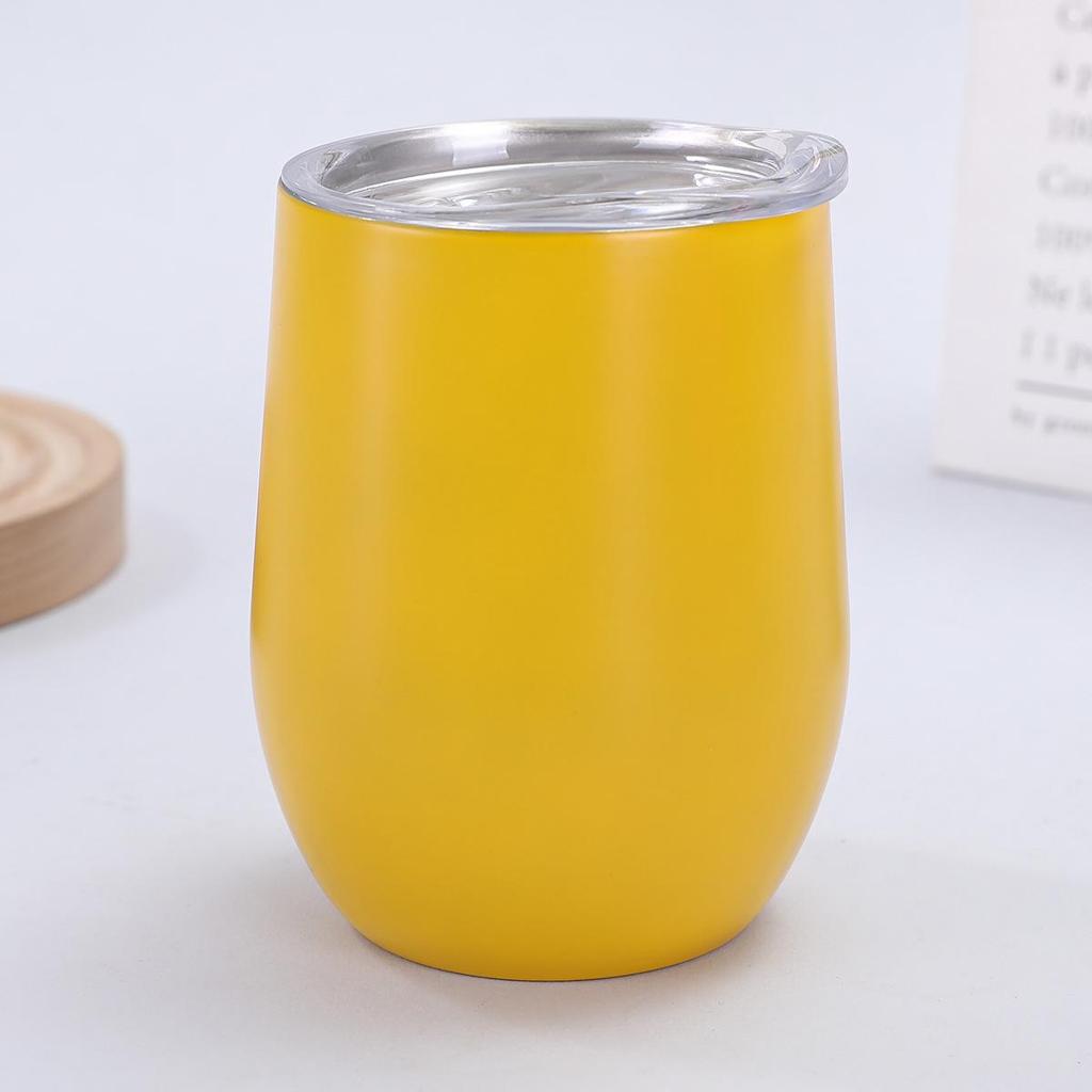 12oz U-Shaped Eggshell Stainless Steel Thermos Cup, Double-Layer Vacuum Insulated