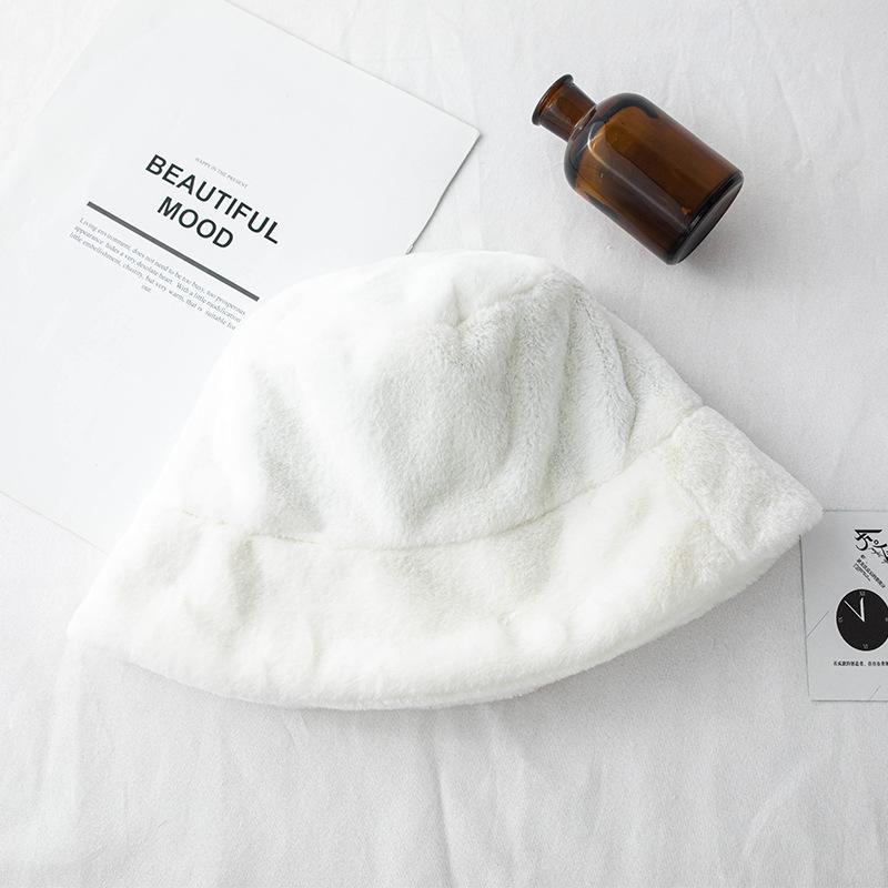 Imitation Rabbit Fur Big Head Circumference Bucket Hat Autumn and Winter Plush Versatile Show Small Face Warm Thickened Fashion Basin Hat
