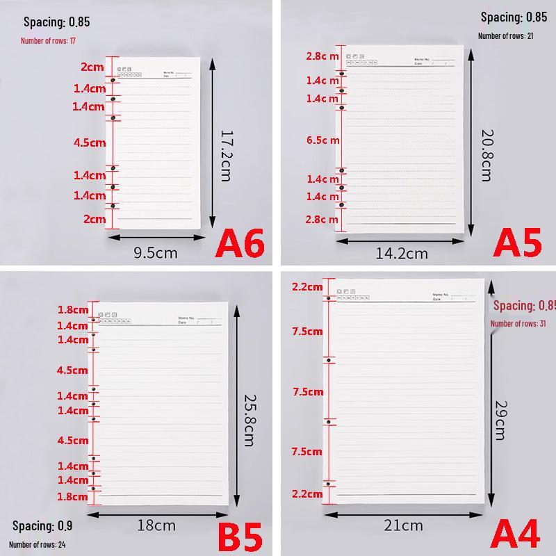 A5 Loose-Leaf Detachable Error Notebook with 6-Hole A4 Paper, Clip-On Shell, and A6 Inner Page Buckle Ring.
