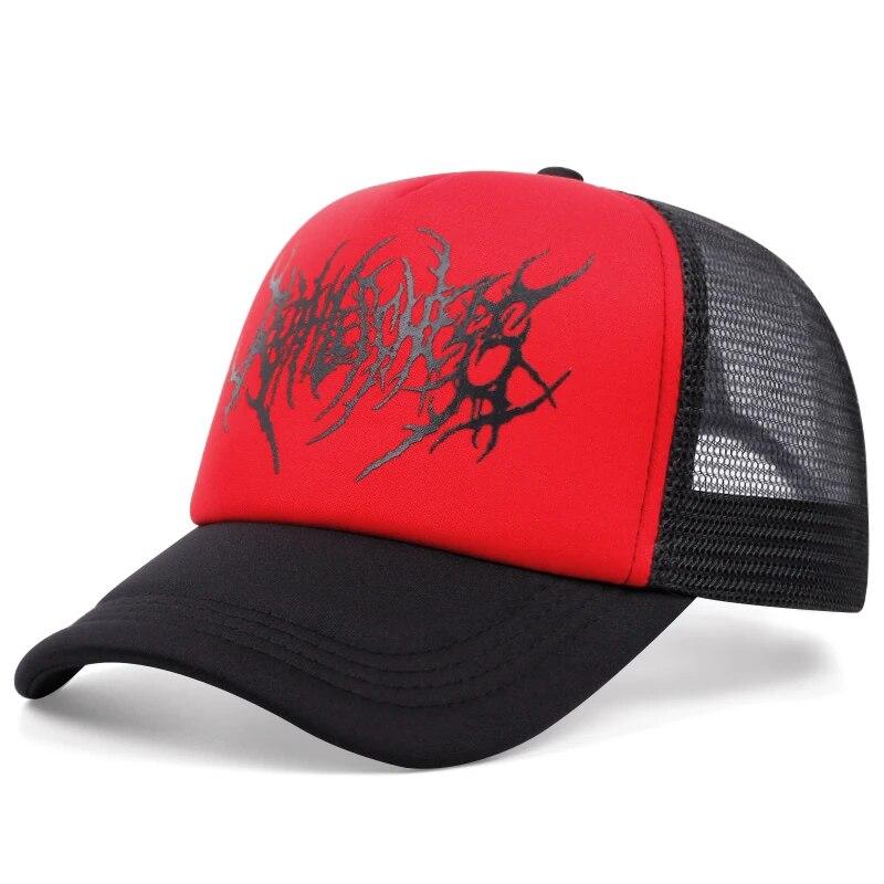 New Hip Hop Unisex Hat New Embroidery Gothic Street Punk Frauen Baseball Cap Men Adjstable Pure Black Sports Women Caps