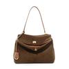 New European and American Retro Shoulder Bag with Luxurious Matte Velvet Cowhide Tote Bag Temperament