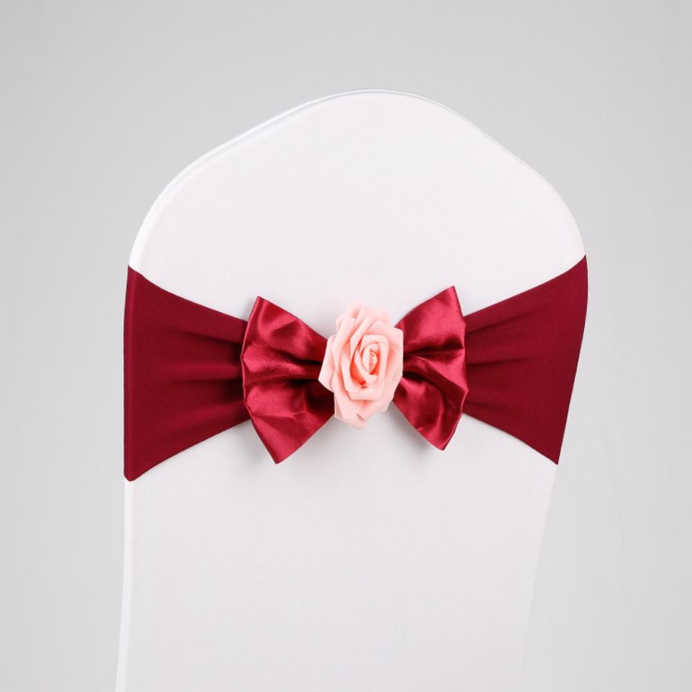 Polyester Bow Tie Chair Bandage High Elasticity Chair Sashes Band  Wedding Party