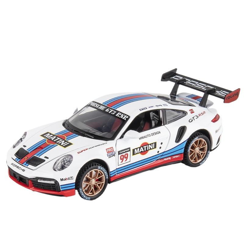 

Симуляция в масштабе 1/32 Porsche 911 GT3 RSR, литая гоночная модель, украшения, детский праздничный подарок, модель спортивного автомобиля с открывающимися дверями, игрушки для мальчиков синий