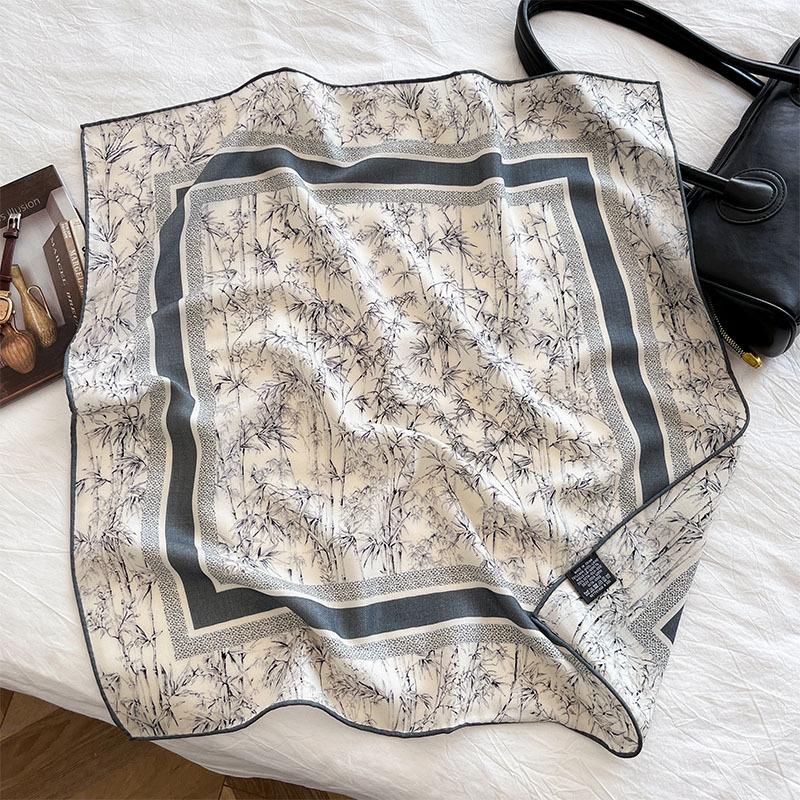 Premium elegant silk wool silk scarf daily commute silk wool scarf 2025 autumn and winter versatile new silk wool square scarf 65cm