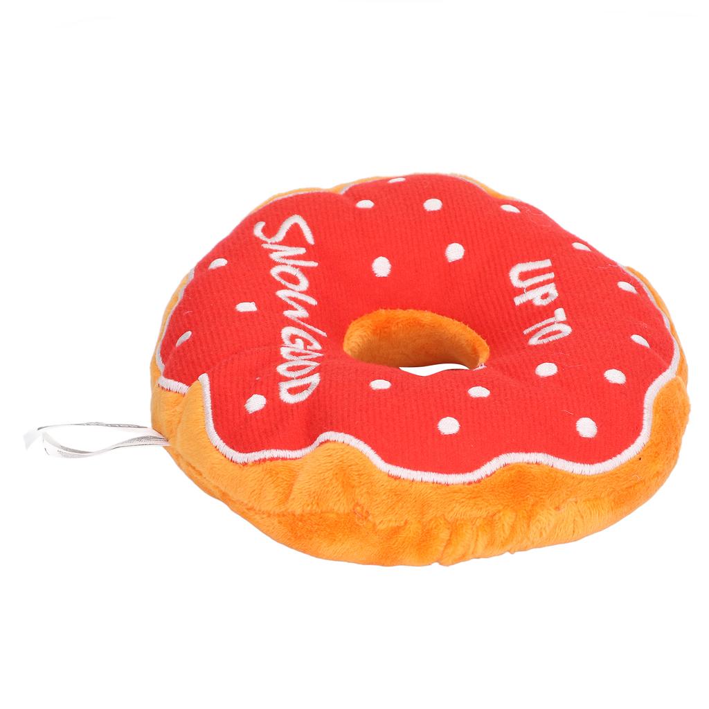 Pet Donut Toy Plush Bite Resistant Teeth Grinding Christmas Pattern Dog Squeaky Toy for Puppy Cat