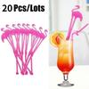 20Pcs/PACK Flamingo Art Cocktail Swizzle Sticks Drink Stirrer Coffee Muddler Puddler Coffee Scoop (Random Color)