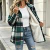 Women's Casual Plaid Open Front Long Vest with Pockets