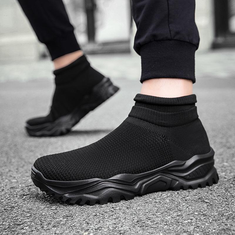2025 new large size flying woven casual shoes men's hot-selling one-pedal light foot cover lazy shoes men's shoes spot