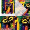 2D flat printing 2pcs Curtain Window Curtains Mardi Gras Masks Feathers Digital Printed Polyester Drapes Party Decorations