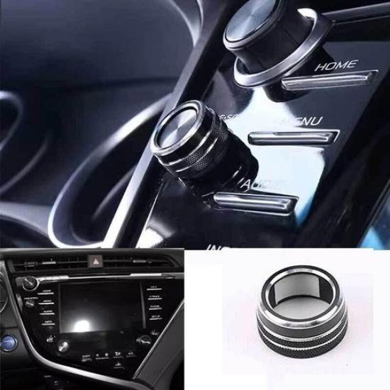 Center Console Black Alloy For Toyota Camry 2018- Multi-Function Knob Cover