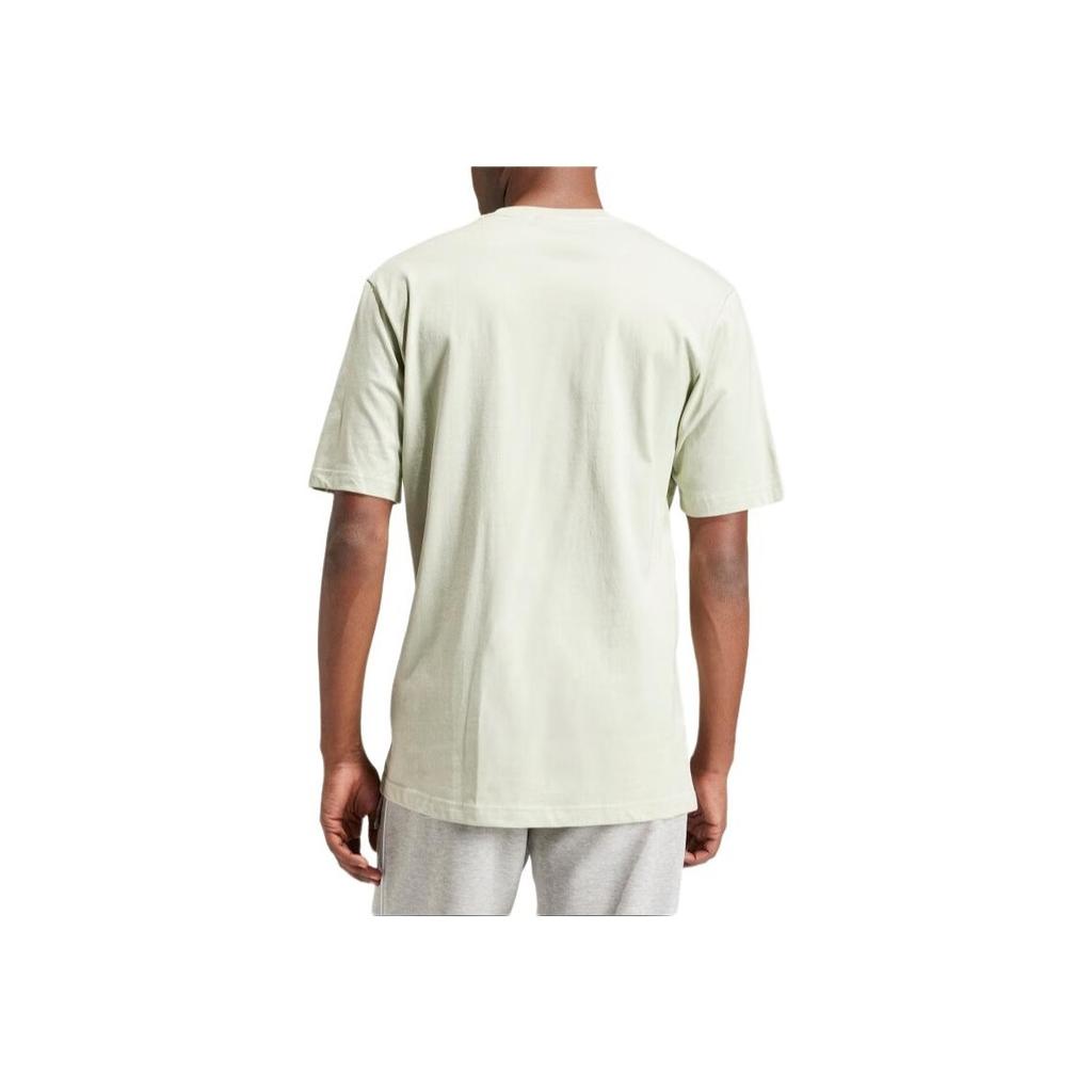 Adidas Round Neck Logo Print Three Leaves Short Sleeve T-Shirt Men T-Shirts Haze-Green ISO231