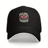Adjustable Lightweight Retro Baseball Cap  Black Dad Cap with Pink Racket and White Lettering 100 Polyester Outdoor