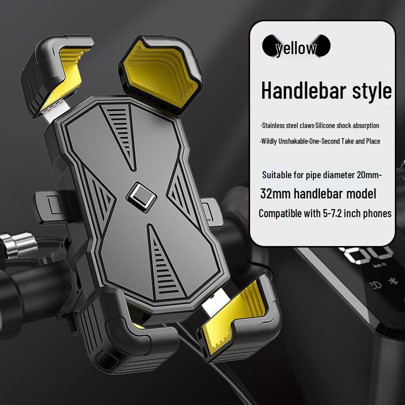 Shockproof Motorcycle & Bicycle Alloy Phone Holder for Navigation and EV Delivery Riders