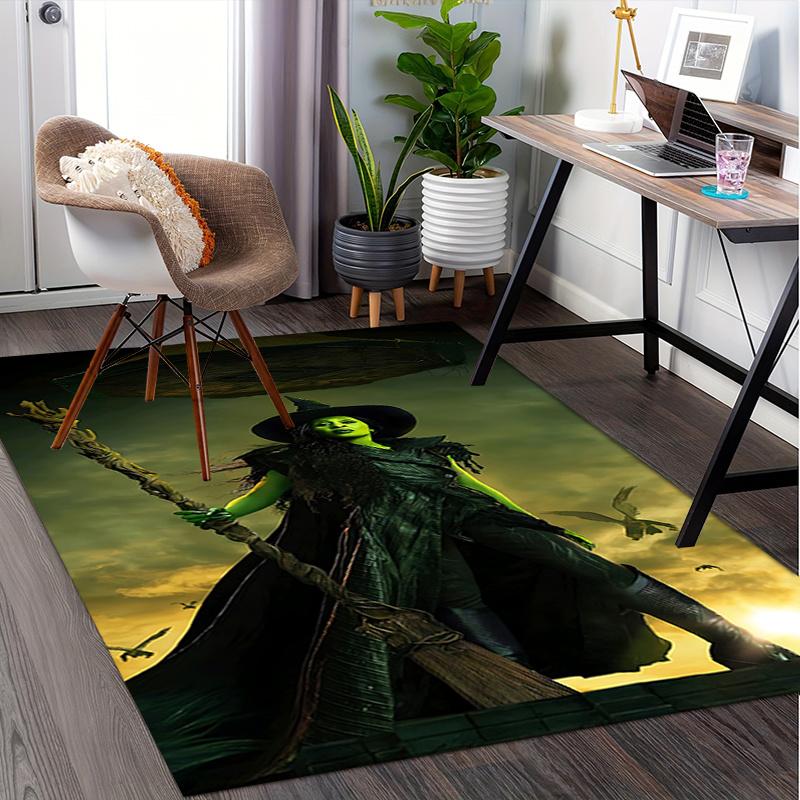 Wicked, Broomstick Pattern Polyester Office Carpet Chair Mats, Home Decor Dormitory Floor Protector with Anti-Skid Backing, Large Area Cover