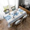 Christmas Blue Snowflake Tablecloth for Table Decor Winter Xmas Holiday Kitchen Dining Table Runner Christmas Decorations