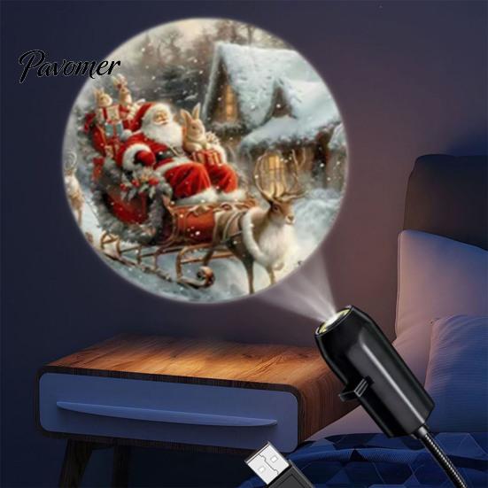 Christmas Projector Lights Rotating Lights, Holiday Projection Light, 360 Degree Rotation Festive Light Dynamic Projector, Multiple Patterns