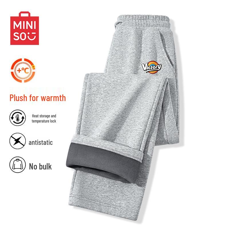 

MINISO Men s Winter Heavyweight Fleece-Lined Casual Pants 2XL