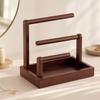 Wood-Look Jewelry Stand with Raised Tray Functional Tabletop Organizer