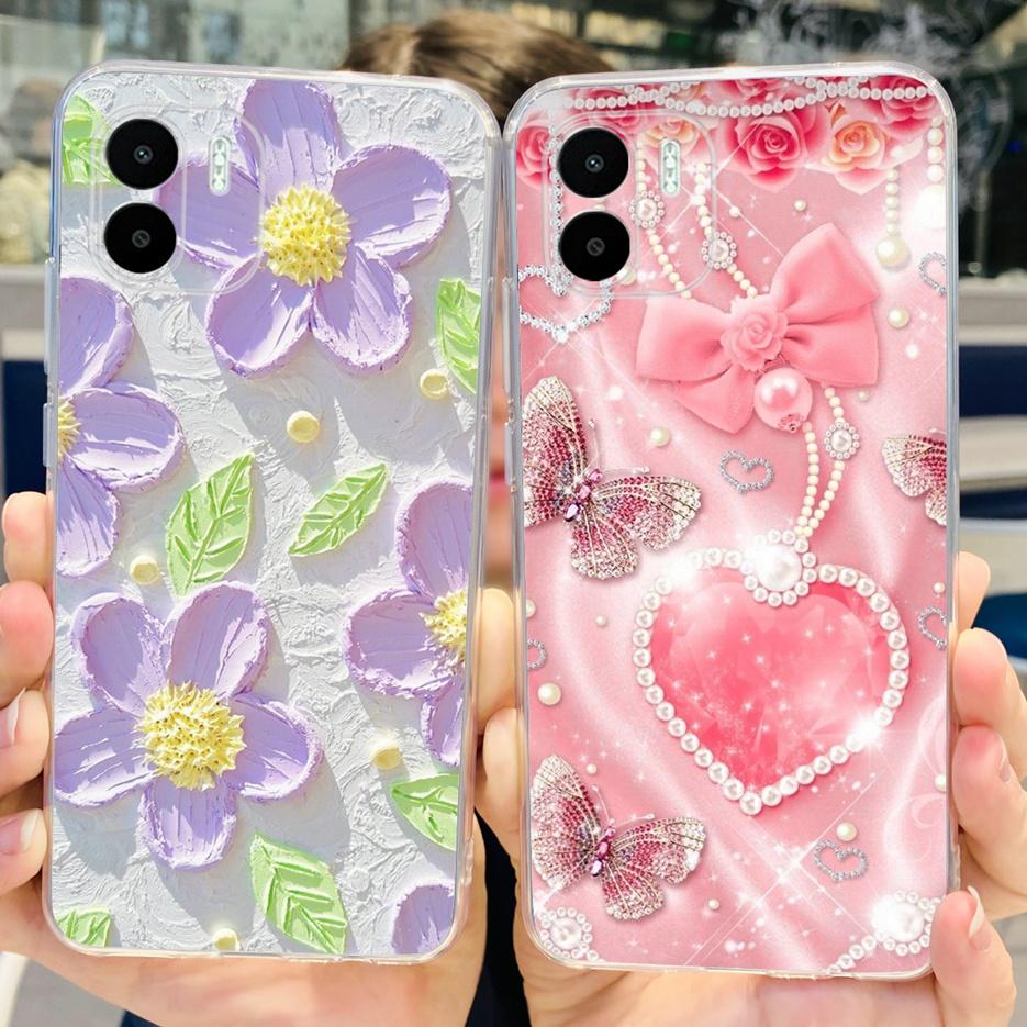For Xiaomi Redmi A2 Case Redmi A2+ Luxury Painted Cover Clear Silicone Soft TPU Phone Case For Xiaomi Redmi A2 Plus RedmiA2 Bags