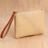 Tkaná taška Módní dámská kabelka na zápěstí Ženy Denní peněženka Telefon Psací kabelka Pevná sláma Tkaná kabelka na mince Plážová peněženka Držitel karty