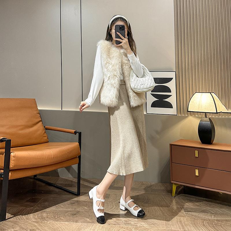 

In the autumn of 2025, the new Xiaoxiangfeng Korean version of the medium heel Mary Jane single shoes women s light mouth round head color matching th 40 белый