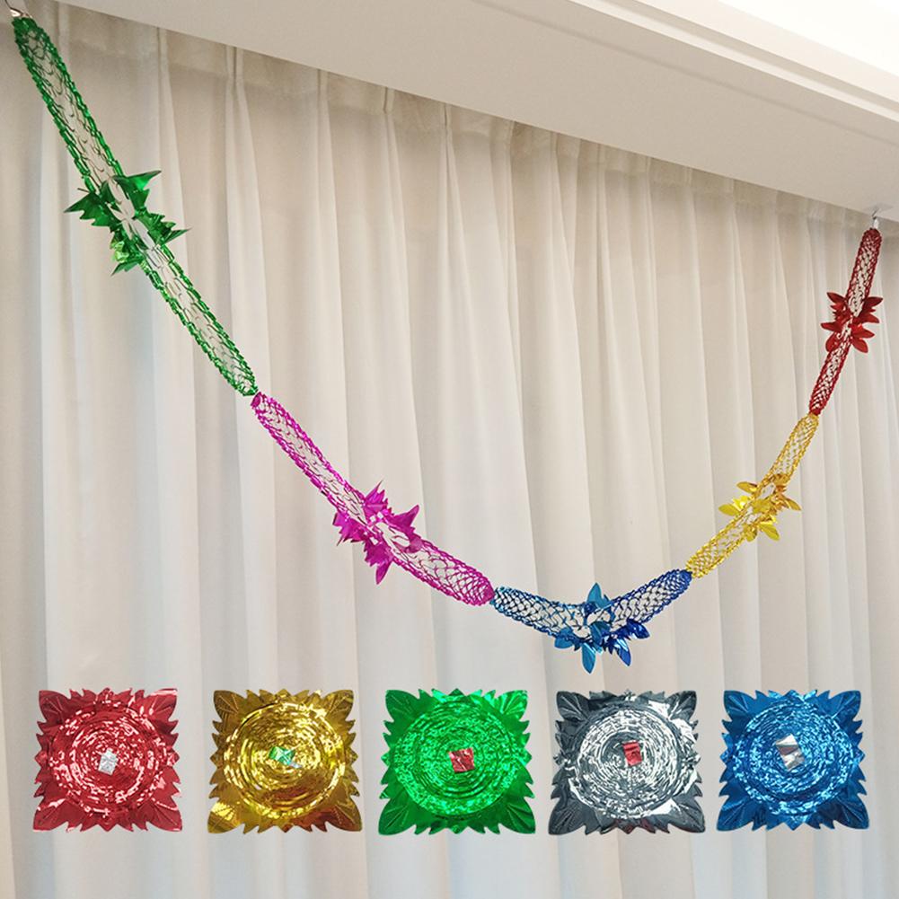 10-1PCS Christmas Foil Garland Festival Hanging Tinsel Ceiling Christmas Garland Xmas Party Decor Home Decoration Party Supplies