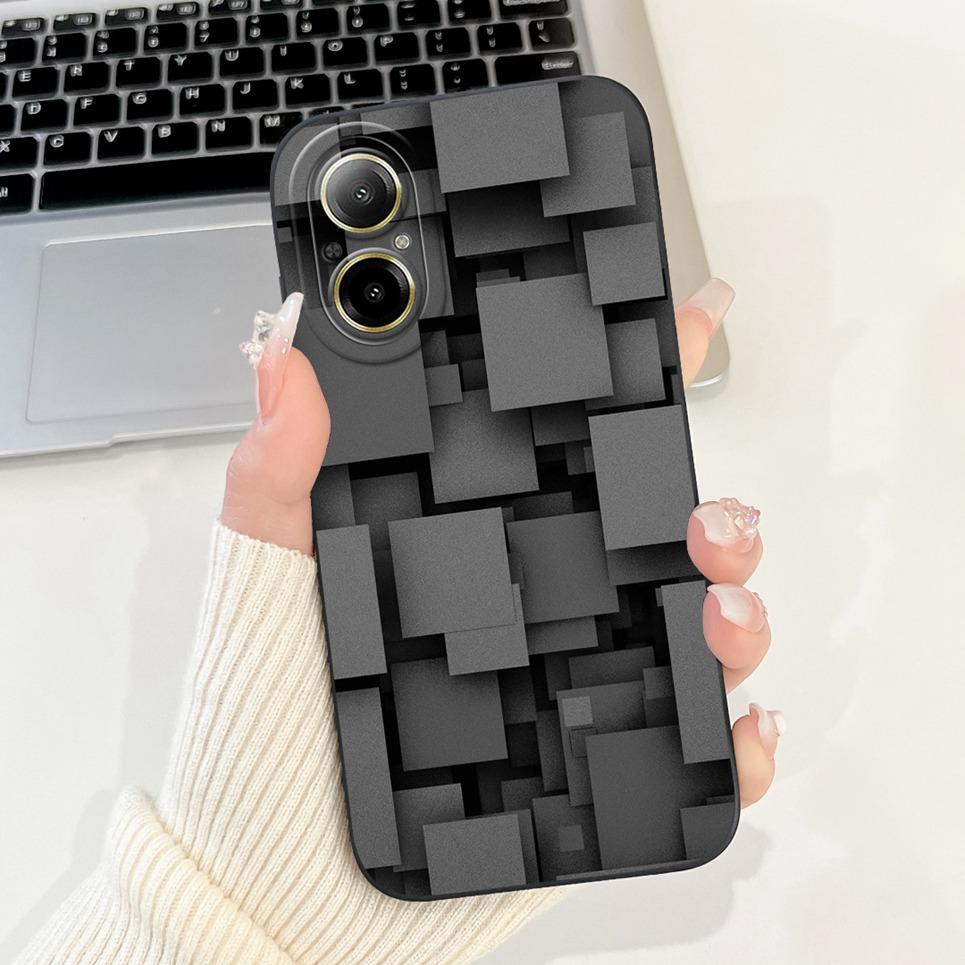Soft Silicone Back Cover For Realme C67 4G 5G Bumper Shell Cartoon Panda Astronaut Cute Painting Case Coque Realme RMX3890 Etui