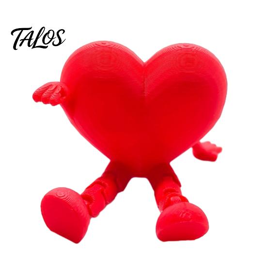 Desktop Rose Decor Heart Ornament, 3D Printed Red Pen Holder Storage Ornament with Movable Joints, Figure for Valentine Day