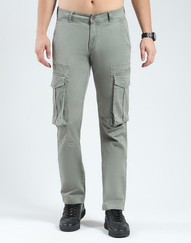 MONTE CARLO Men's Slim Fit Solid Cargo Pants